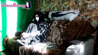 DashaNoihara #47 - Nerd femboy in long black micro-skirt and chocolate-colored stockings