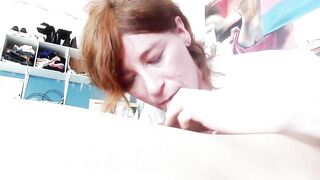 Lovely Ginger-haired t-model fellate a ultra-cute spear and take it deep in the gullet