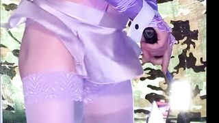 cute femboy very sexy stocking lingerie  showing his panties outside