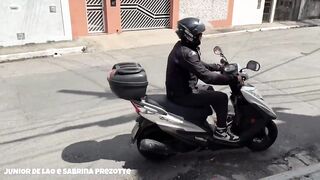 The delivery fellow didn't know! But he was caught on the voyeur camera by the ultra-kinky client who got revved on and gave him her rump until he came.