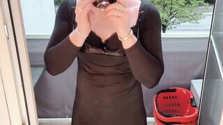 Sissy taunting on balcony