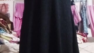 Indian assfucker Crossdresser Bottom Gaurisissy experiencing kinky in black sundress real homemade lovemaking