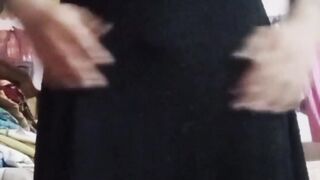 Indian assfucker Crossdresser Bottom Gaurisissy experiencing kinky in black sundress real homemade lovemaking