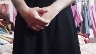 Indian assfucker Crossdresser Bottom Gaurisissy experiencing kinky in black sundress real homemade lovemaking