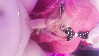 JIZZING TWO TIMES! Femboy inhales and guzzles two monstrous fountains.