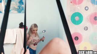 Teen sloppy blowjob and hardcore fucking with naughty big cock shemales