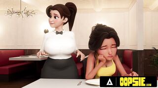 OOPSIE - Waitress Gets Facehole And Butt Packed With Jizz During Service! THREE DIMENSIONAL ANIMATION PORNOGRAPHY!