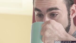 Boy gaped t-girls Natalie Mars cock-squeezing butt-hole after she gulped his boner