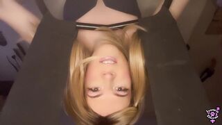 Trans Dominatrix Jessica Bloom Feeds You Her Bum sex Internal ejaculation & Blows a load on Her Own Ass-hole!