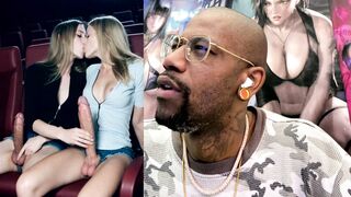 Sexy Naughty Immense Manmeat Transgender White Damsels Smooching In A Theater, Thicc Donk Latina Transgender Busting A Rigid Nads All Over Herself, Jizm Decorated Transgender Nubile, AI Generated