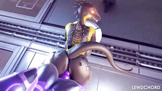 Lizard Fucked by Futa Lovemaking Robot