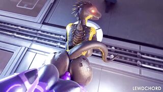 Lizard Fucked by Futa Lovemaking Robot