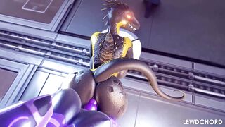 Lizard Fucked by Futa Lovemaking Robot