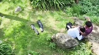 Duo caught on camera on a realm journey