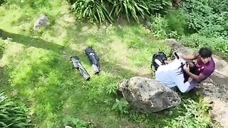 Duo caught on camera on a realm journey