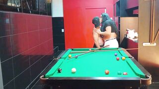 Toying pool in a hotel with a super-steamy ts from the south.