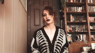 Punk femboy/t-lady peels off for you before throating, tearing up, and railing an alien fuck stick