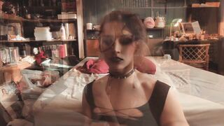 Punk femboy/t-lady peels off for you before throating, tearing up, and railing an alien fuck stick