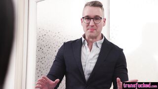 Hot fight ended up with hardcore anal for horny big tits shemale and babe