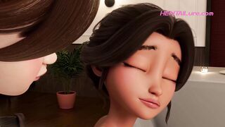 Personal Service ● Restaurant Bliss: Busty Waitress Sucks Shemale Cock Under Table