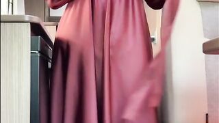 Fatima stripping in her camper