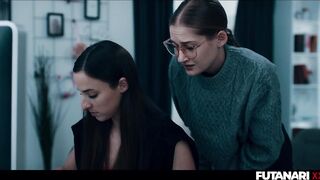 Futa Girl-girl Stepsisters - Tgirl T-girl Boinks & Creampies Nerdy Platinum-blonde Woman