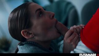 Futa Girl-girl Stepsisters - Tgirl T-girl Boinks & Creampies Nerdy Platinum-blonde Woman