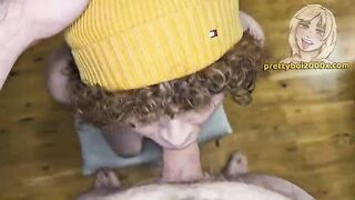 Trans Fuckslut sucks ample manhood and guzzles spunk - prettyboi2000x