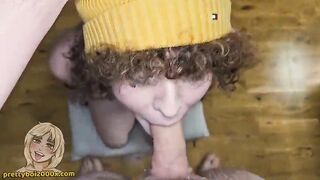 Trans Fuckslut sucks ample manhood and guzzles spunk - prettyboi2000x