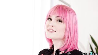 Curious blonde lesbian teen Marilyn Johnson wants a wild ride on a TS cock