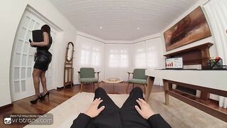 VRB Trans: Huge-chested T-girl Manager Deep-throats Your Manstick And Porks During Smartphone Chat With Hubby pt.1