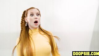 Yam-sized donk COUGAR rode by 2 transgirl coworkers in office douche