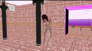 Wondrous She-creature Bashes Inviting Posture Then Locker Bedroom Bathroom THREE DIMENSIONAL Manga porn