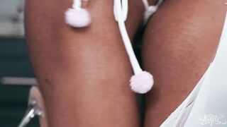 TRANS ANGELS - Leilani Li Drinks Eros Orisha’s She-Man rod Before Nailing Her Firm In Standing Rear end