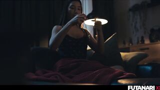 Tgirl Gets bigger Futa Pink cigar - Solo Transgirl Guts Climax With Explosions of SPUNK