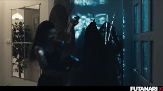 Tgirl Gets bigger Futa Pink cigar - Solo Transgirl Guts Climax With Explosions of SPUNK