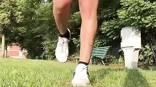 Sabrina Prezotte taking a walk and cozying up to you outdoors.