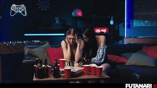 FUTA COUGAR - Gigantic Boobies Clea Gaultier Infected by Tranny Heat Turns Into Trans Dame & Pokes Her Blond Gf