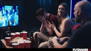 FUTA COUGAR - Gigantic Boobies Clea Gaultier Infected by Tranny Heat Turns Into Trans Dame & Pokes Her Blond Gf