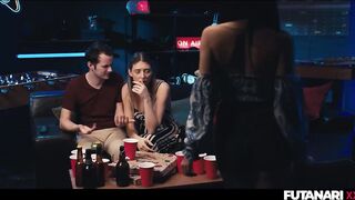 FUTA COUGAR - Gigantic Boobies Clea Gaultier Infected by Tranny Heat Turns Into Trans Dame & Pokes Her Blond Gf