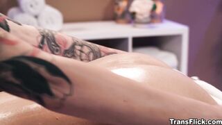 Aubrey Kate loving the bolster massage from massuer Charlotte Sins