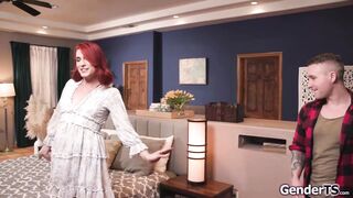 Trans hostess new guest is so hot that she wants to fuck him