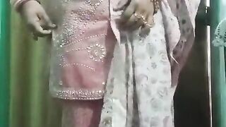 Indian Bummer Crossdresser Bottom real homemade fuckfest in pinkish salwar kurta with strenuous jwellery just like a housewife