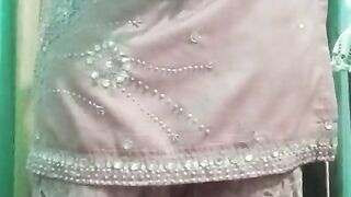 Indian Bummer Crossdresser Bottom real homemade fuckfest in pinkish salwar kurta with strenuous jwellery just like a housewife
