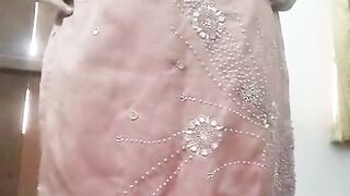 Indian Bummer Crossdresser Bottom real homemade fuckfest in pinkish salwar kurta with strenuous jwellery just like a housewife