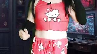 White Womanish Pretty Sissy in Sweet Cut-offs Arse Dance