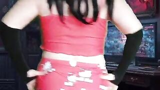 White Womanish Pretty Sissy in Sweet Cut-offs Arse Dance