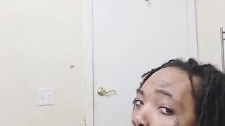 Ginormous Saucy Bootie Femboy Tavaius Deshawn Young Opening up Brown sphincter With BIG BLACK COCK Faux-cock