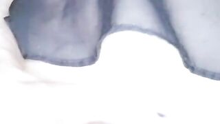 Gothic gal jacks and plays with her butt.