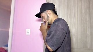 Gay-for-pay boy comes home from the soiree and finds a glorious trans chick... He invites her to have fuck-a-thon!